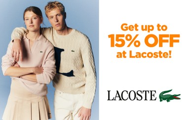 UnionBank credit card promo: Get up to 15% OFF at Lacoste with your UnionBank Credit Card!
