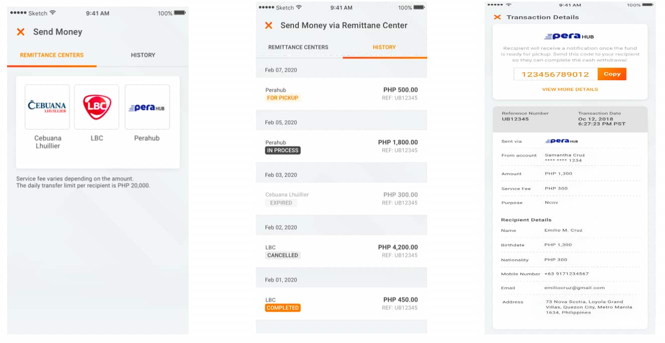 UnionBank Online Send Money to Remittance Centers UnionBank